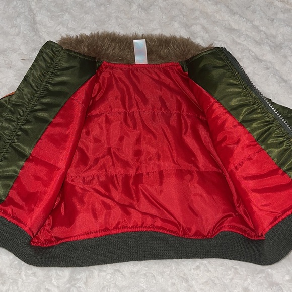 KIDS PLAY Top Gun 745 Bomber Jacket Green & Red patches and multiple pockets 12M - Picture 13 of 13